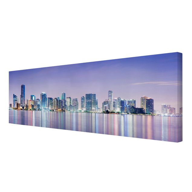 Leinwandbild - Purple Miami Beach - Panorama Quer