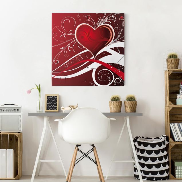 Wandbilder Wohnzimmer modern Red Hearts