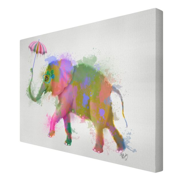 Bilder für die Wand Regenbogen Splash Elefant