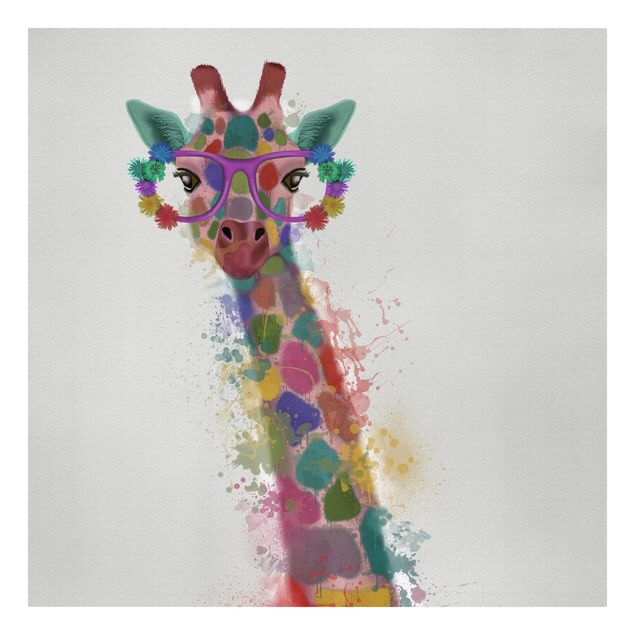 Leinwandbilder Tier Regenbogen Splash Giraffe