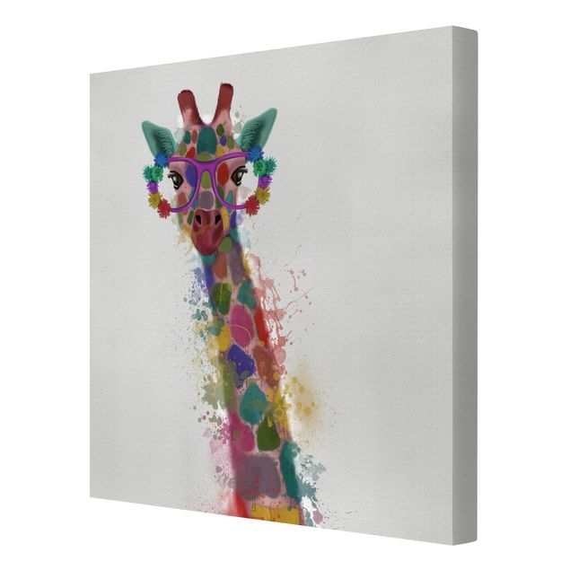 Schöne Wandbilder Regenbogen Splash Giraffe