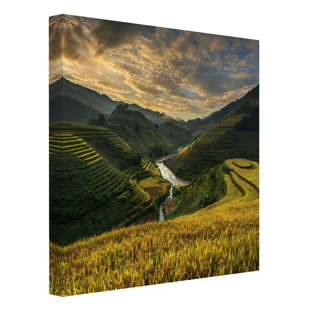 Moderne Leinwandbilder Wohnzimmer Reisplantagen in Vietnam