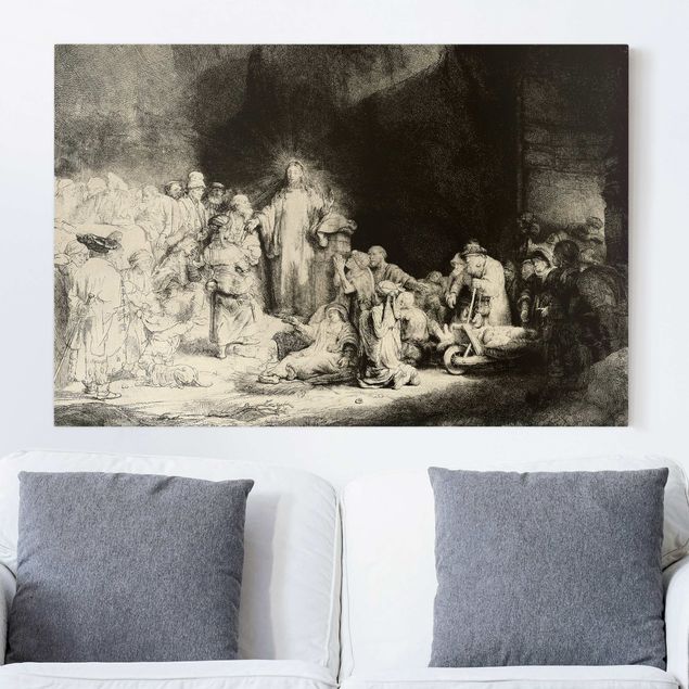 Leinwandbilder XXL Rembrandt van Rijn - Christus heilt die Kranken