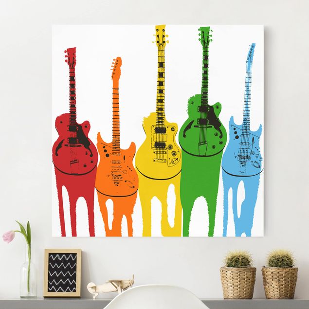 Wandbilder XXL Retro Guitars