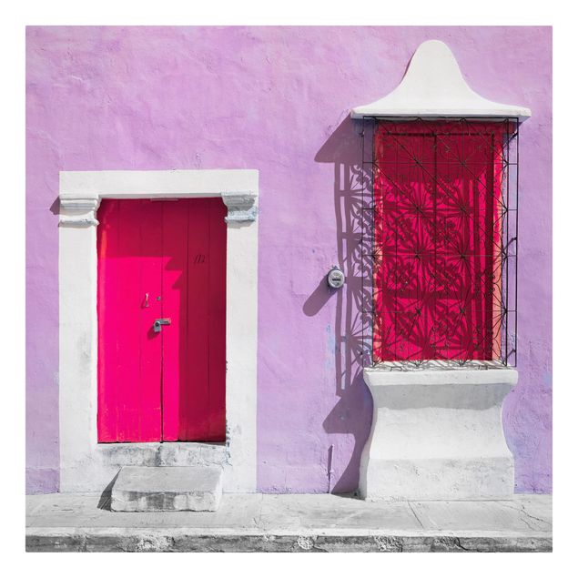 Kunstdruck Philippe Hugonnard Rosa Fassade Pinke Tür