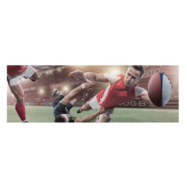Leinwandbild - Rugby In Motion - Panorama Quer