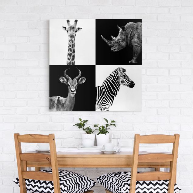 Wandbilder Tiere Safari Quartett