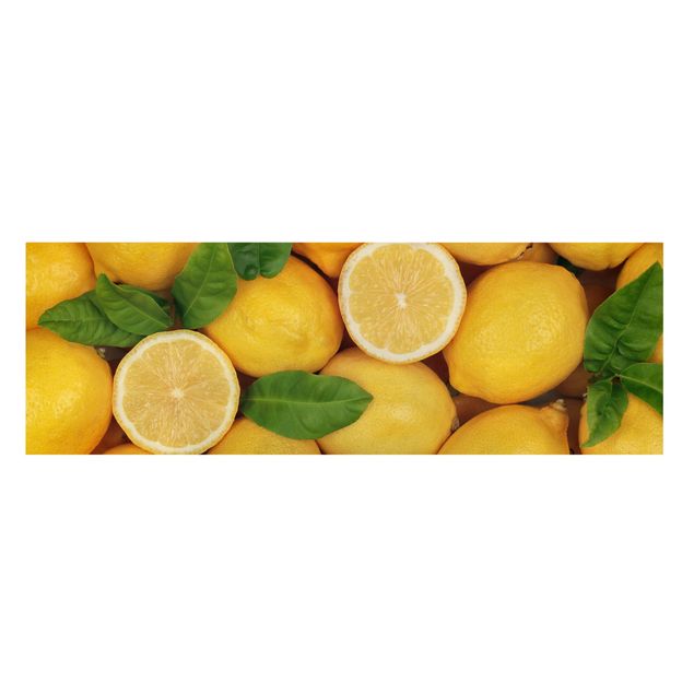 Leinwandbild - Saftige Zitronen - Panorama Quer