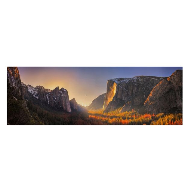 Moderne Leinwandbilder Wohnzimmer Sonnenuntergang im Yosemite