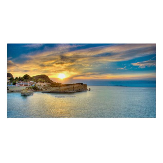 Wandbilder Natur Sonnenuntergang über Korfu