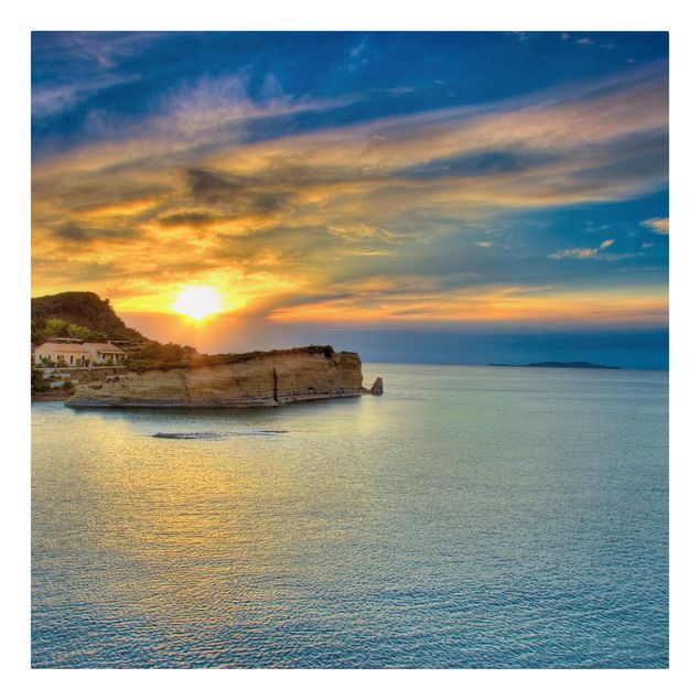 Wandbilder Natur Sonnenuntergang über Korfu