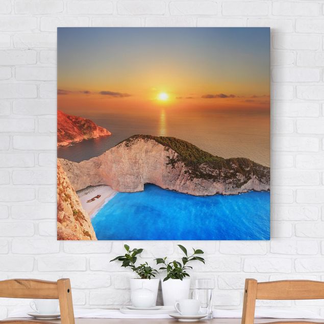 Wandbilder XXL Sonnenuntergang über Zakynathos