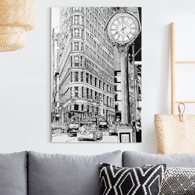 Leinwandbild Kunstdruck City Study - Flatiron Building