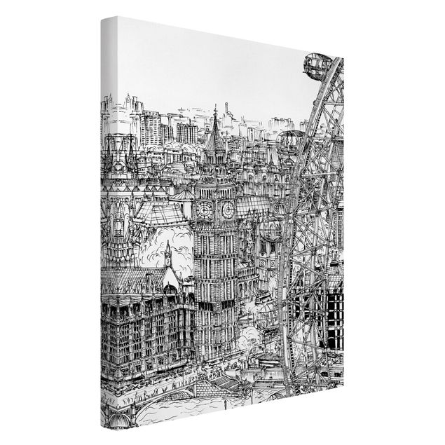 Wandbilder Städte Stadtstudie - London Eye
