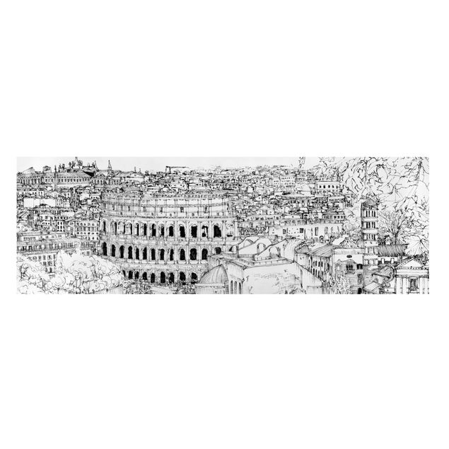 Moderne Leinwandbilder Wohnzimmer Stadtstudie - Rom