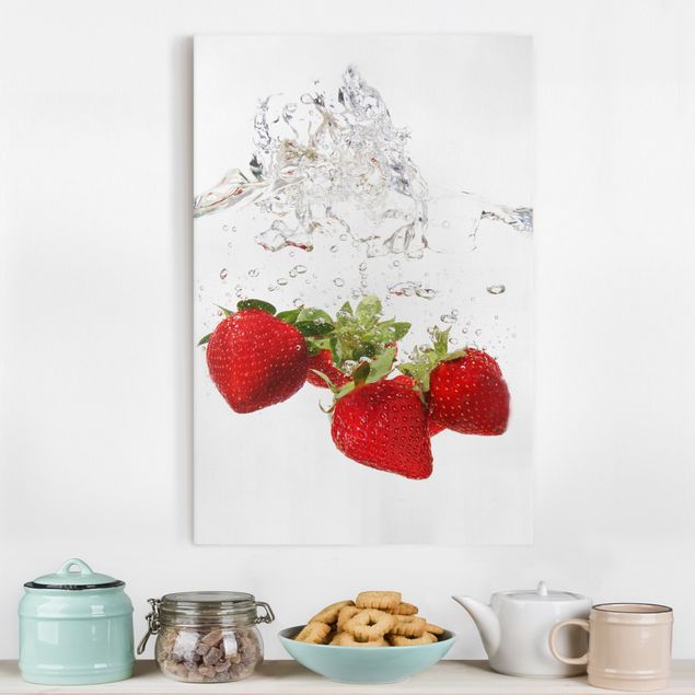 Wandbilder XXL Strawberry Water