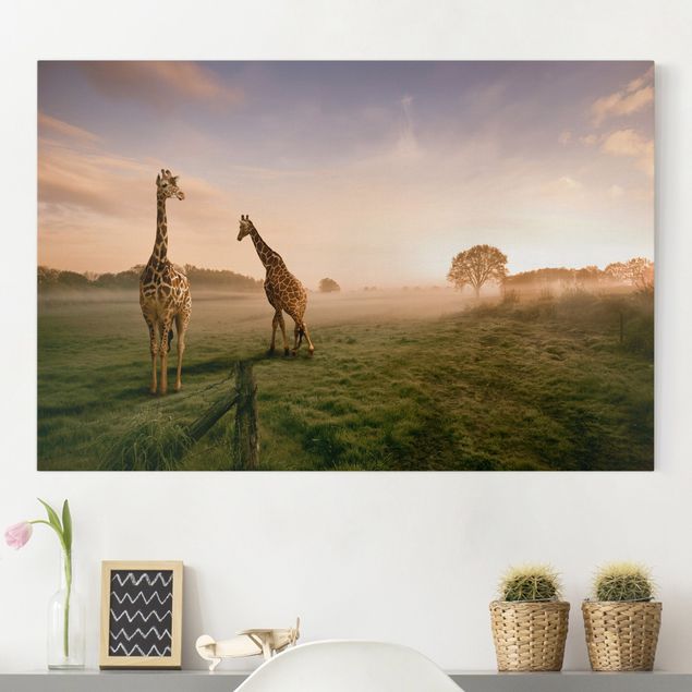 Wandbilder XXL Surreal Giraffes