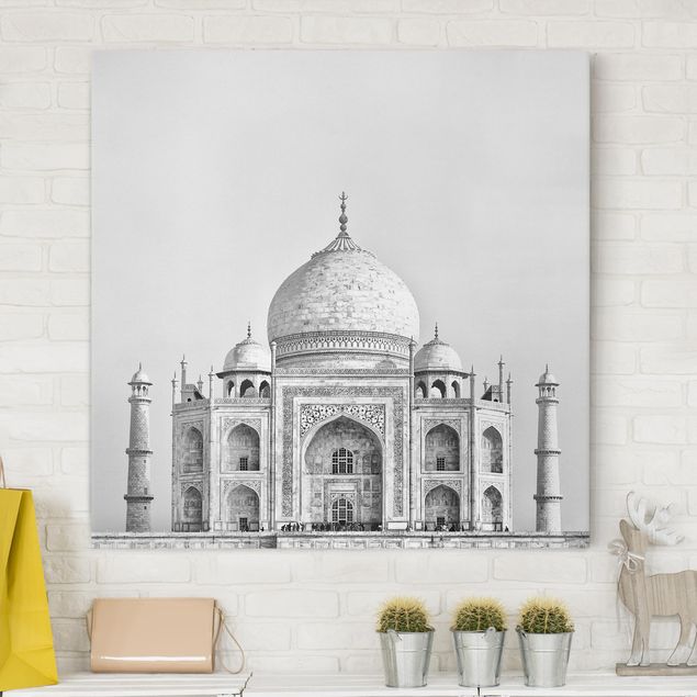 Leinwandbilder Skyline Taj Mahal in Grau