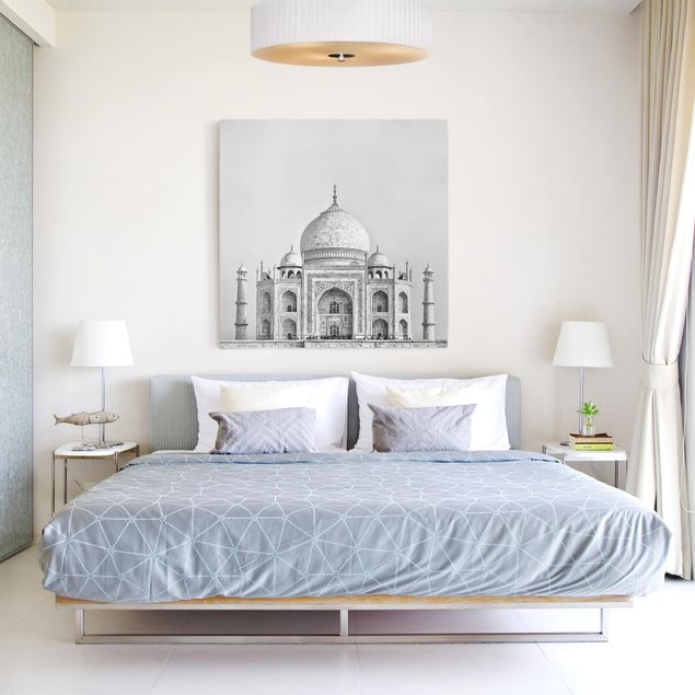Schöne Wandbilder Taj Mahal in Grau