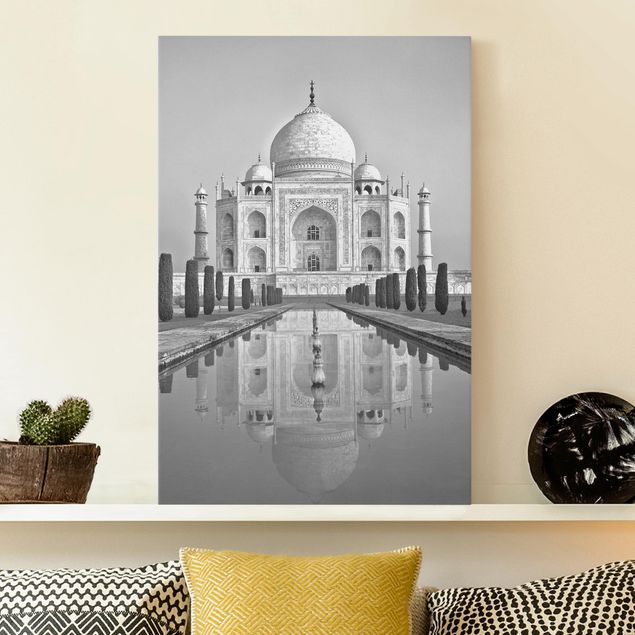 Leinwandbilder Skyline Taj Mahal mit Garten