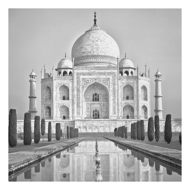 Leinwandbild - Taj Mahal mit Garten - Quadrat 1:1