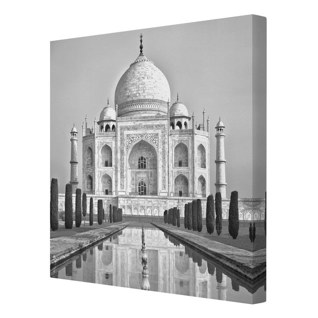 Leinwandbild - Taj Mahal mit Garten - Quadrat 1:1