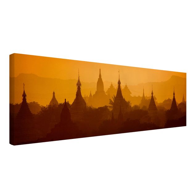 Moderne Leinwandbilder Wohnzimmer Tempelstadt in Myanmar