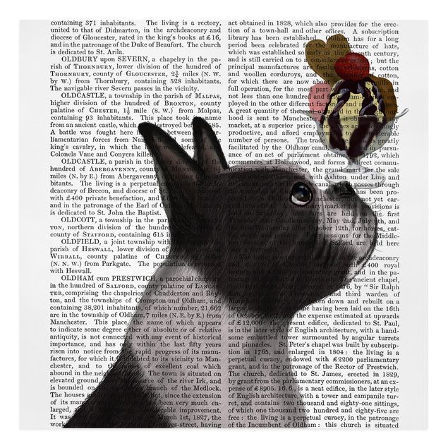 Leinwandbild Kunstdruck Tierlektüre - Terrier mit Eis