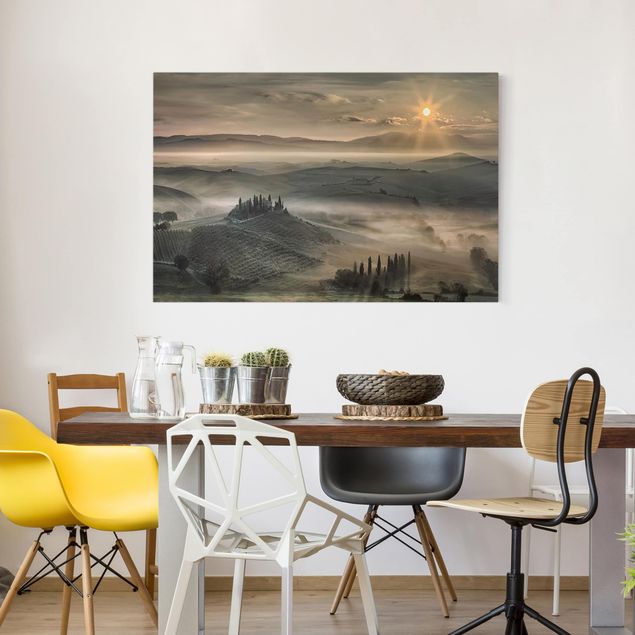 Wandbilder Wohnzimmer modern Toskana-Morgen