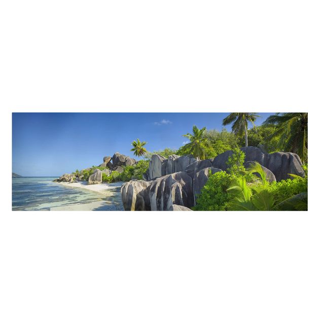 Strand Bild auf Leinwand Traumstrand Seychellen