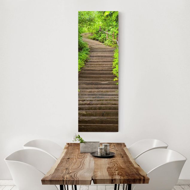 Wandbilder Natur Treppenaufstieg im Wald