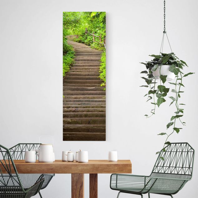 Wandbilder Wald Treppenaufstieg im Wald