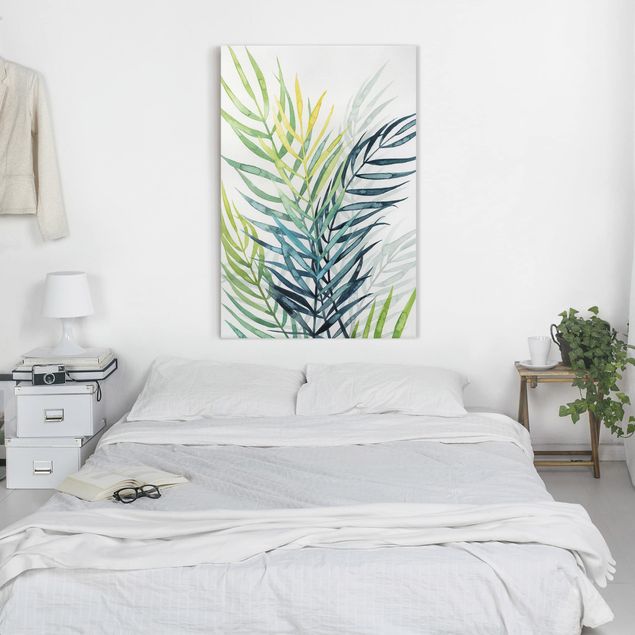 Leinwandbilder Wohnzimmer modern Tropisches Blattwerk - Palme