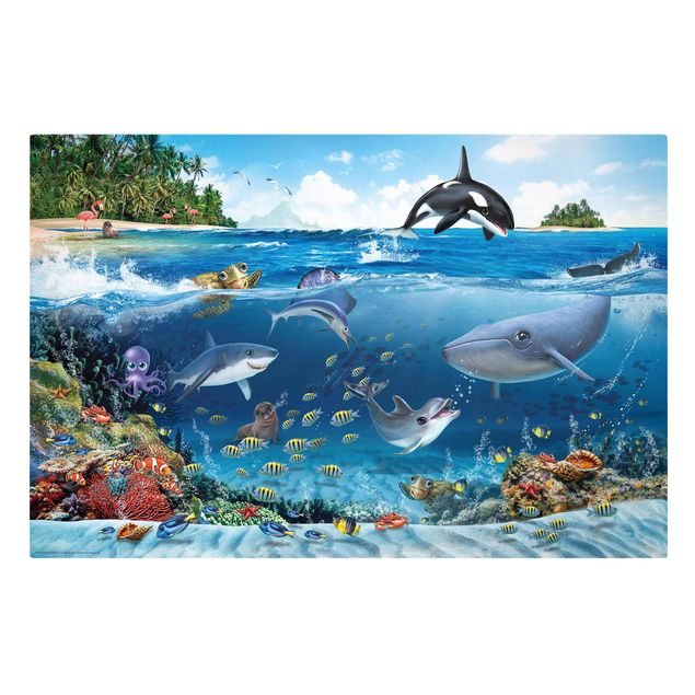 Strand Bild auf Leinwand Animal Club International - Unterwasserwelt mit Tieren