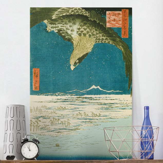 Leinwand Bilder XXL Utagawa Hiroshige - Die Hunderttausend-Tsubo-Ebene