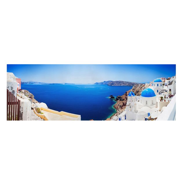 Schöne Leinwandbilder View Over Santorini