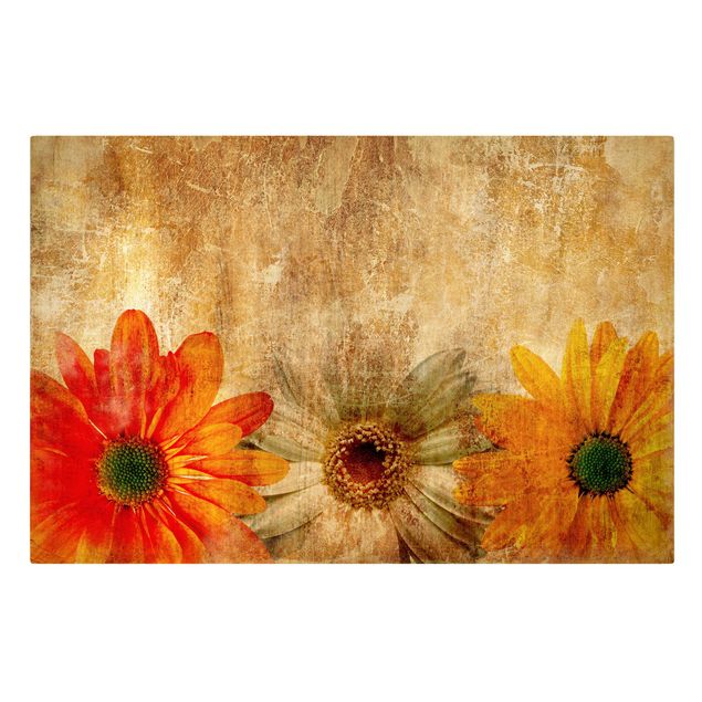 Wandbilder Vintage Flowermix