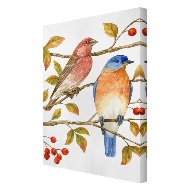 Wandbilder Tiere Vögel und Beeren - Hüttensänger