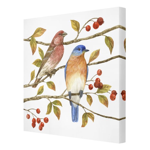 Wandbilder Tiere Vögel und Beeren - Hüttensänger