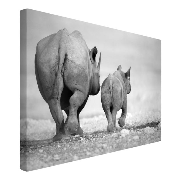 Wandbilder Wohnzimmer modern Wandering Rhinos II