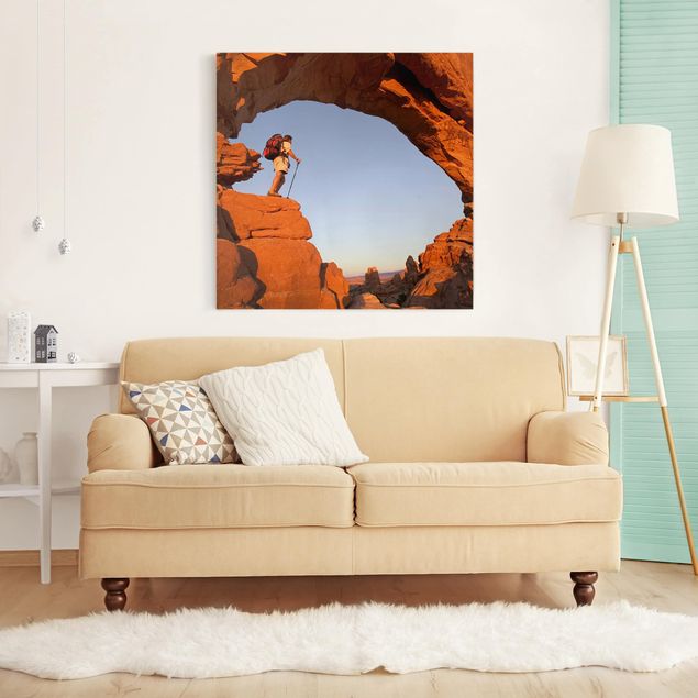 Moderne Leinwandbilder Wohnzimmer Wanderung durch den Canyon