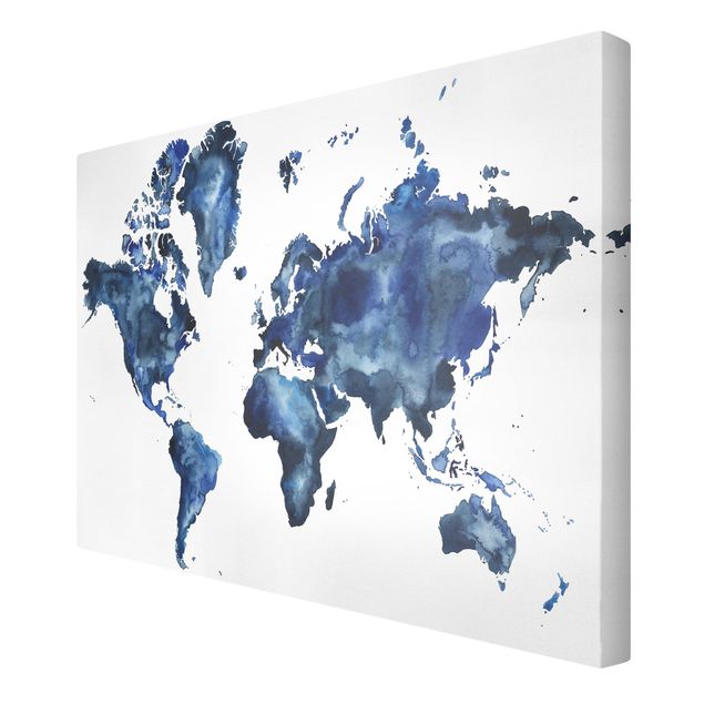 Bilder auf Leinwand Wasser-Weltkarte hell