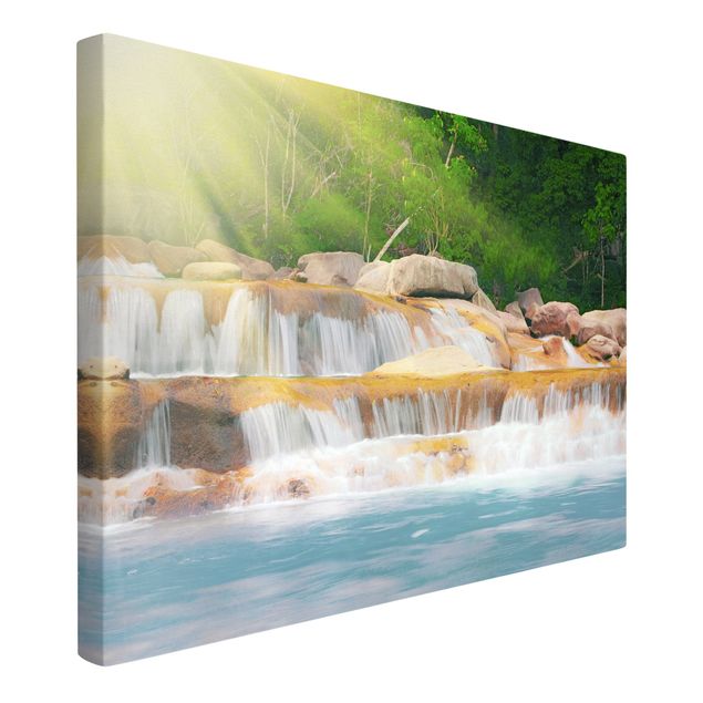 Leinwandbilder Wohnzimmer modern Wasserfall Lichtung