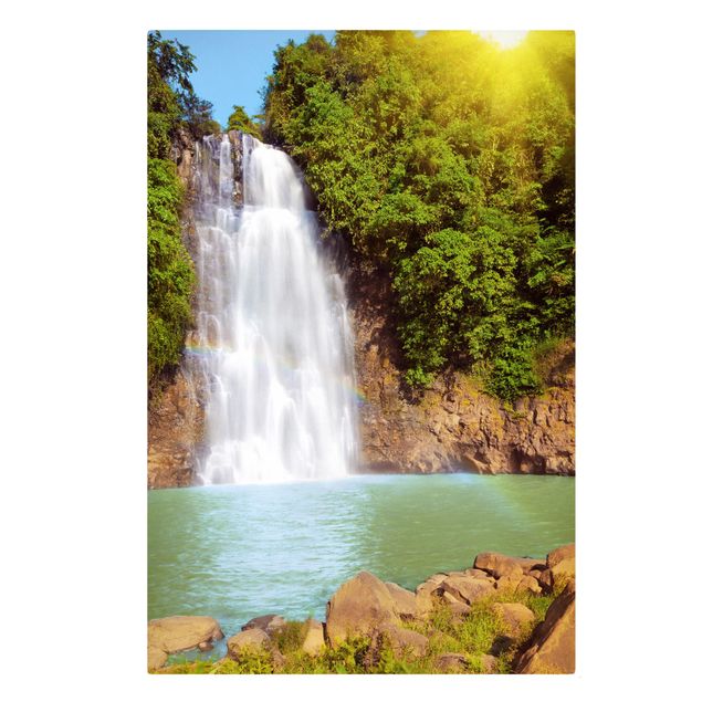 Leinwandbilder Wald Wasserfall Romantik