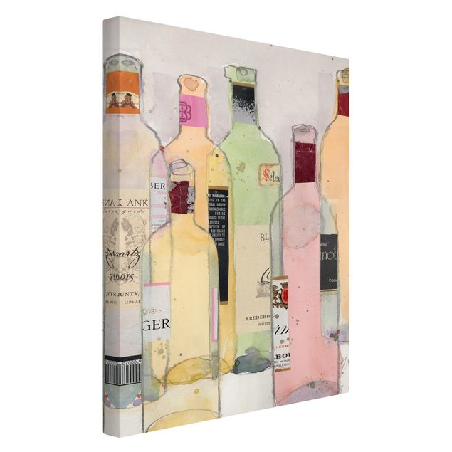 Leinwandbilder Weinflaschen in Wasserfarbe I