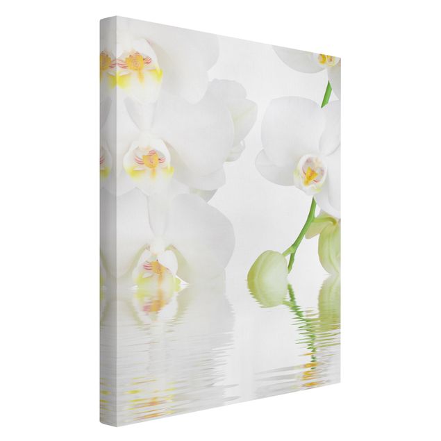 Moderne Leinwandbilder Wohnzimmer Wellness Orchidee - Weiße Orchidee