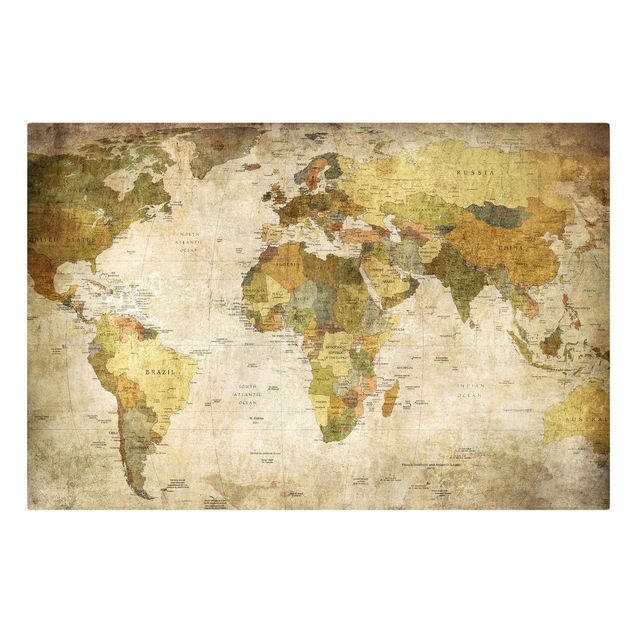 Schöne Leinwandbilder Weltkarte