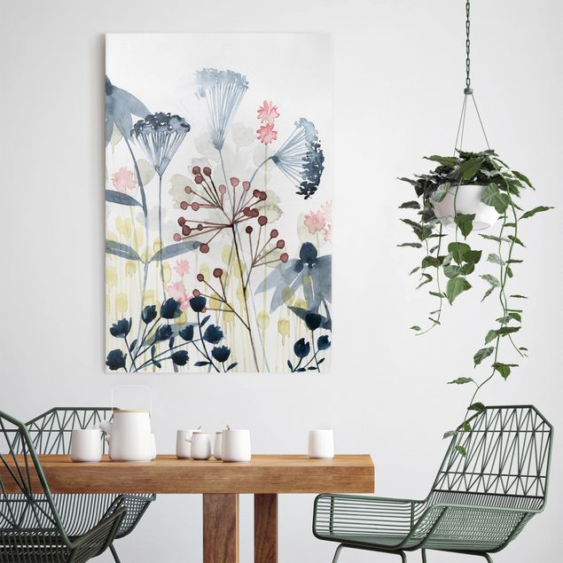 Moderne Leinwandbilder Wohnzimmer Wildblumen Aquarell I