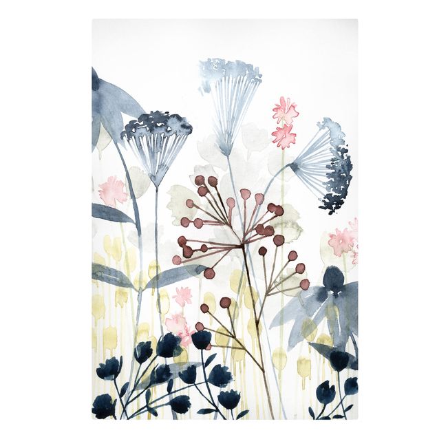 Schöne Leinwandbilder Wildblumen Aquarell I