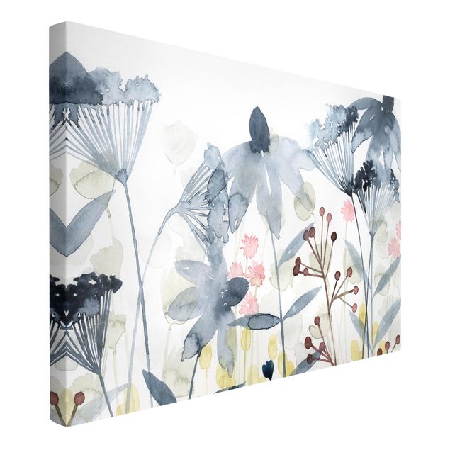 Moderne Leinwandbilder Wohnzimmer Wildblumen Aquarell II